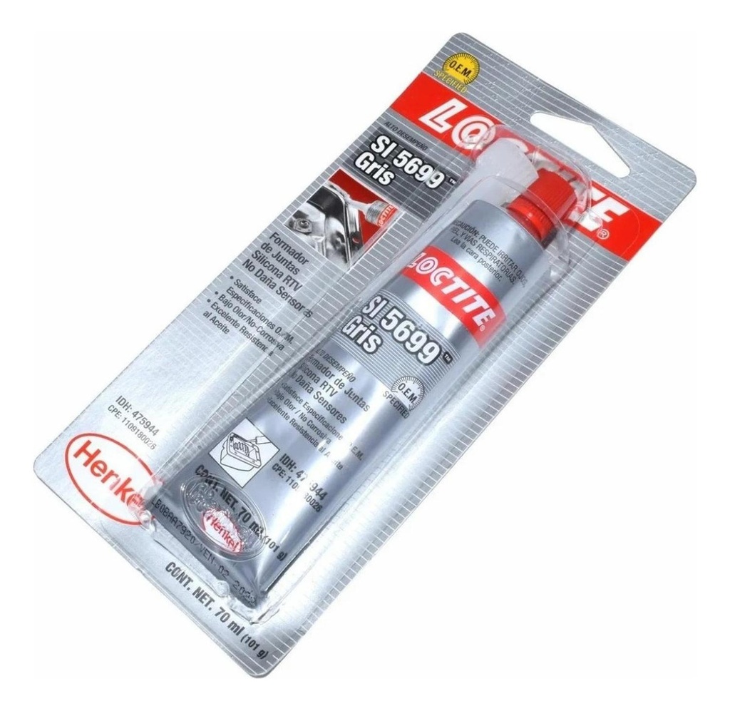 Sellador De Silicona Gris 70ml Loctite Y A