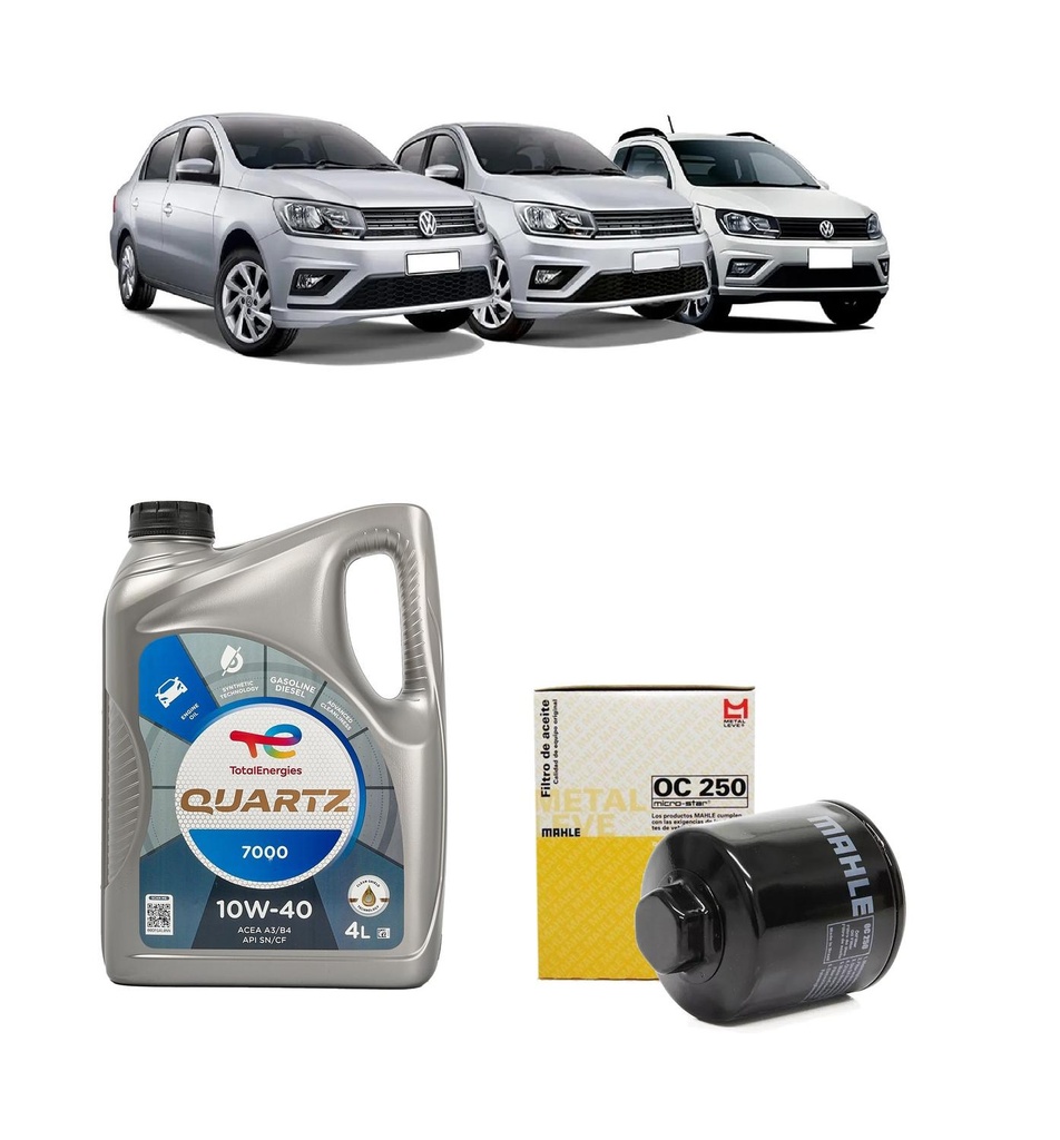 Filtro Aceite+Aceite 10W40 4L VW Gol G5/Saveiro/Voyage 2010> 